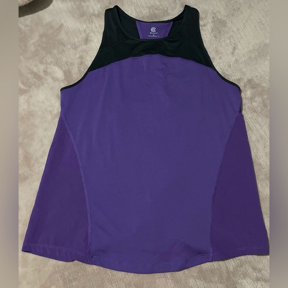 Champion Purple and black athletic tank top size M EUC #athleticwear #sporty